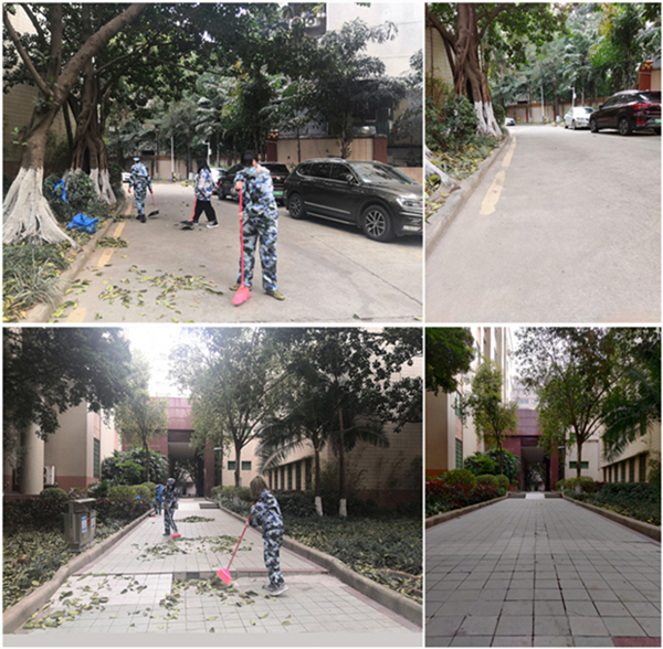 军训新“艺”5：清洁校园，美化环境——90足球比分app
组织军训免训生开展校园清扫实践活动